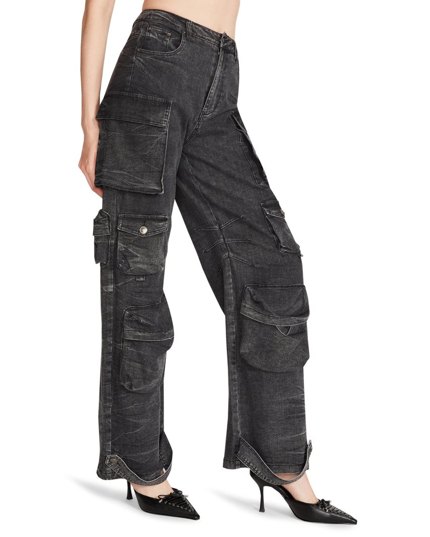 Pantalones Steve Madden Brody Denim Mujer Negras | ES WK8423